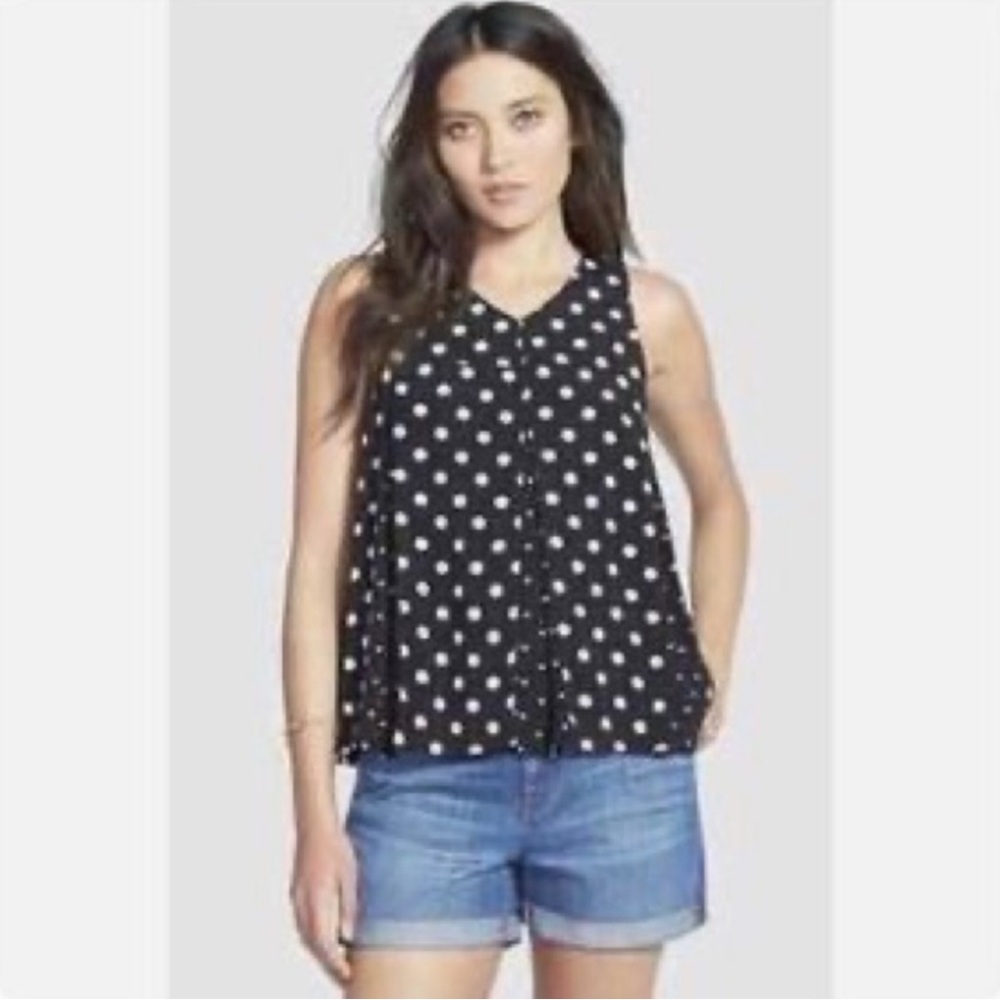 Madewell Black and White Polka Dot Tank Top